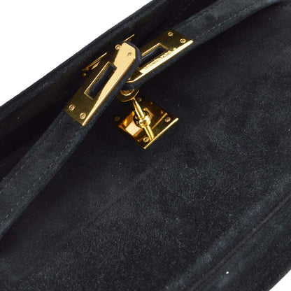 Hermes * 1991 Black Doblis Banana Kelly Clutch HandBag 192060