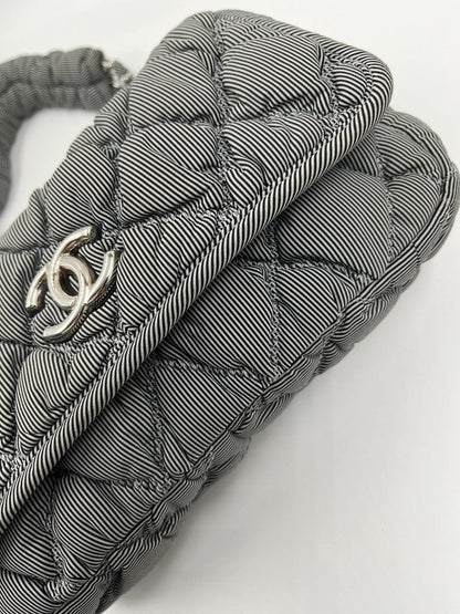 Chanel Striped Bubble Quilted Shoulder Bag