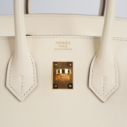 Hermes Birkin 25cm Sellier Bag Nata Epsom Gold Hardware