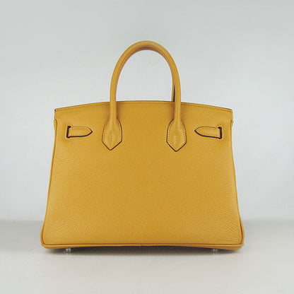 Hermes Birkin 30cm Togo Leather Handbags Yellow Silver