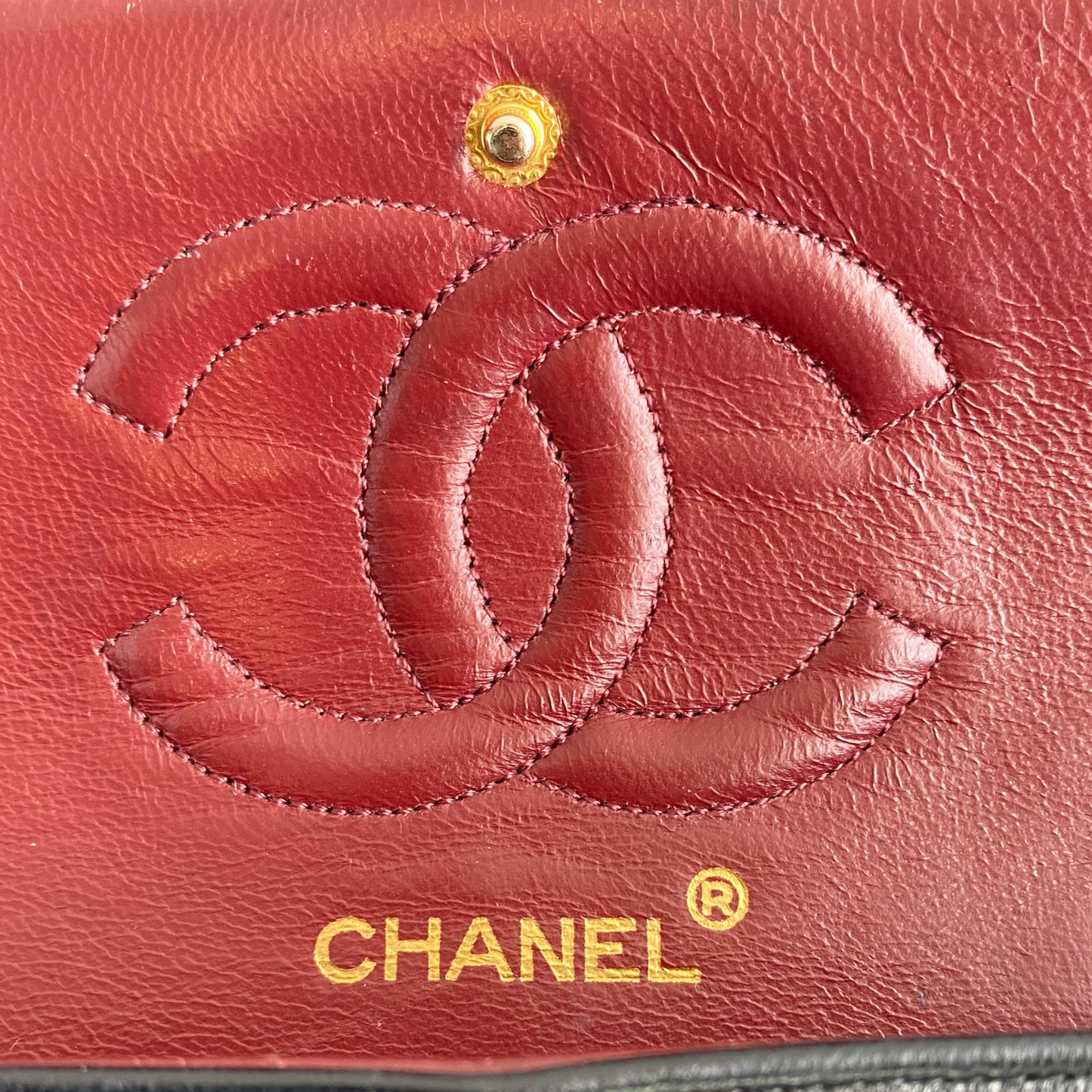 Chanel Black Leather Double flap shoulder Bag