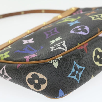 Louis Vuitton  Multicolor Pochette Accessoires Pouch Black M92648 LV Auth 21664