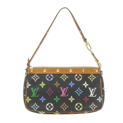 Louis Vuitton  Multicolor Pochette Accessoires Pouch Black M92648 LV Auth 21664