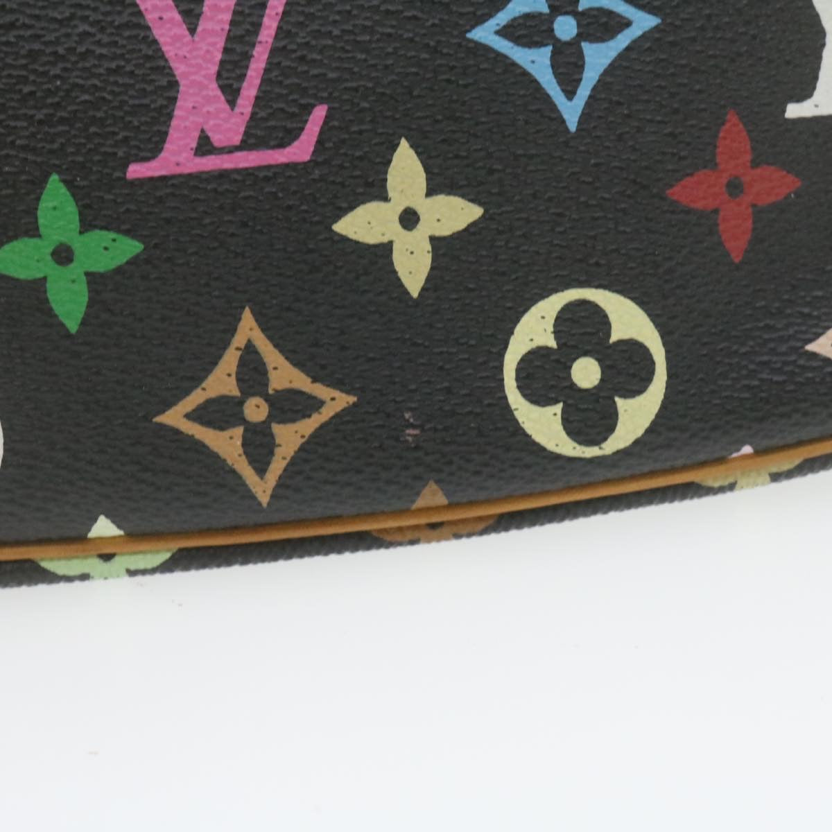 Louis Vuitton  Multicolor Pochette Accessoires Pouch Black M92648 LV Auth 21664