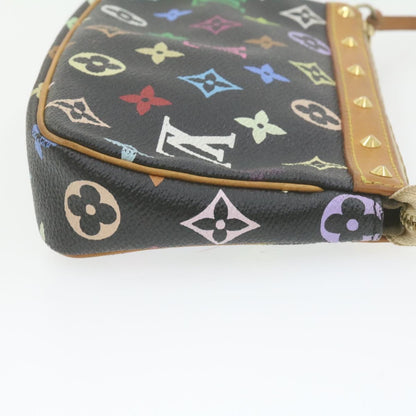 Louis Vuitton  Multicolor Pochette Accessoires Pouch Black M92648 LV Auth 21664