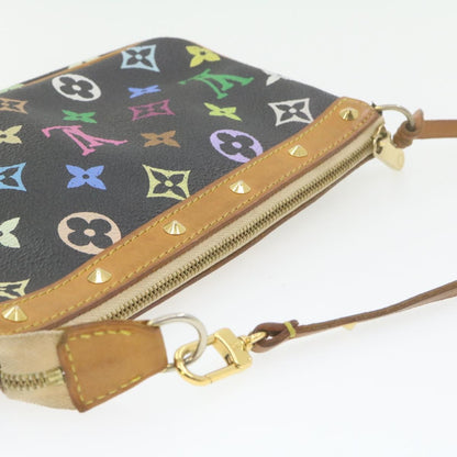 Louis Vuitton  Multicolor Pochette Accessoires Pouch Black M92648 LV Auth 21664