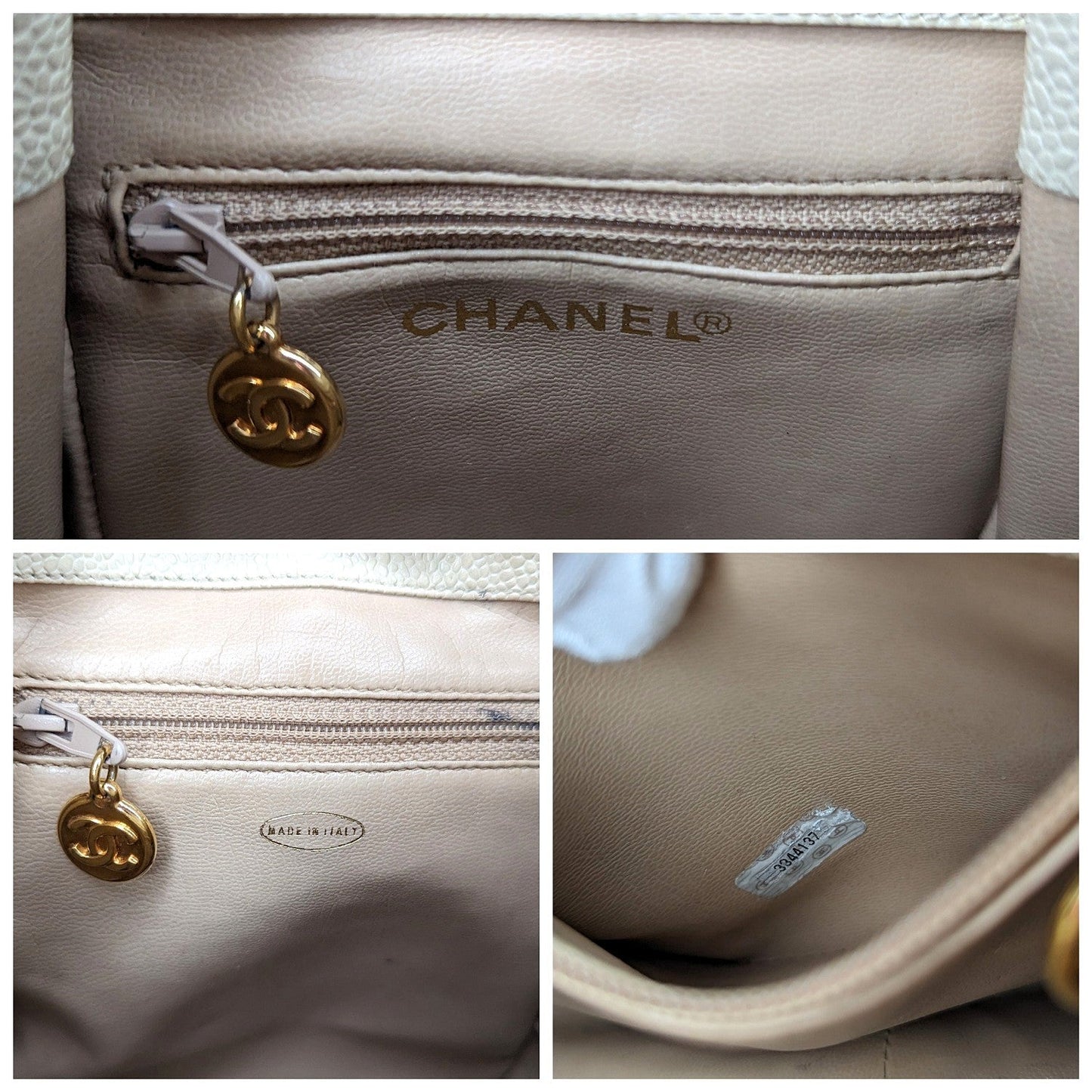 Chanel 90s Caviar Light Beige Oversize CC Flap Crossbody