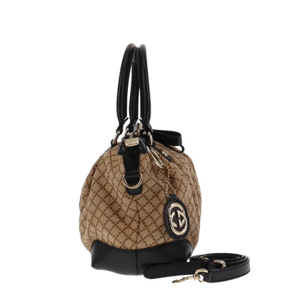 Gucci Diamante Sukey Tote Canvas With Black Leather Trims