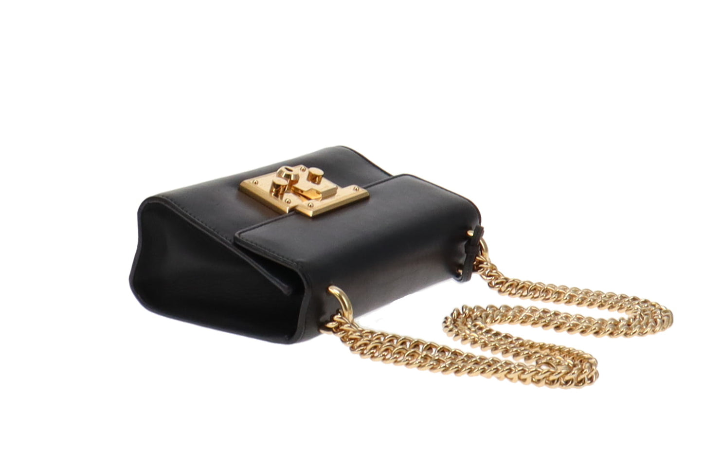 Gucci Black Smooth Leather Small Padlock Shoulder Bag