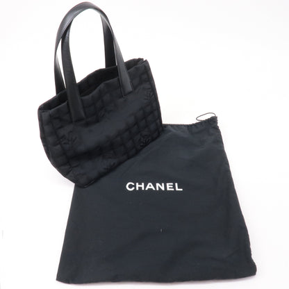 Chanel New Travel Line Nylon Jacquard PM Tote Bag Black A20457