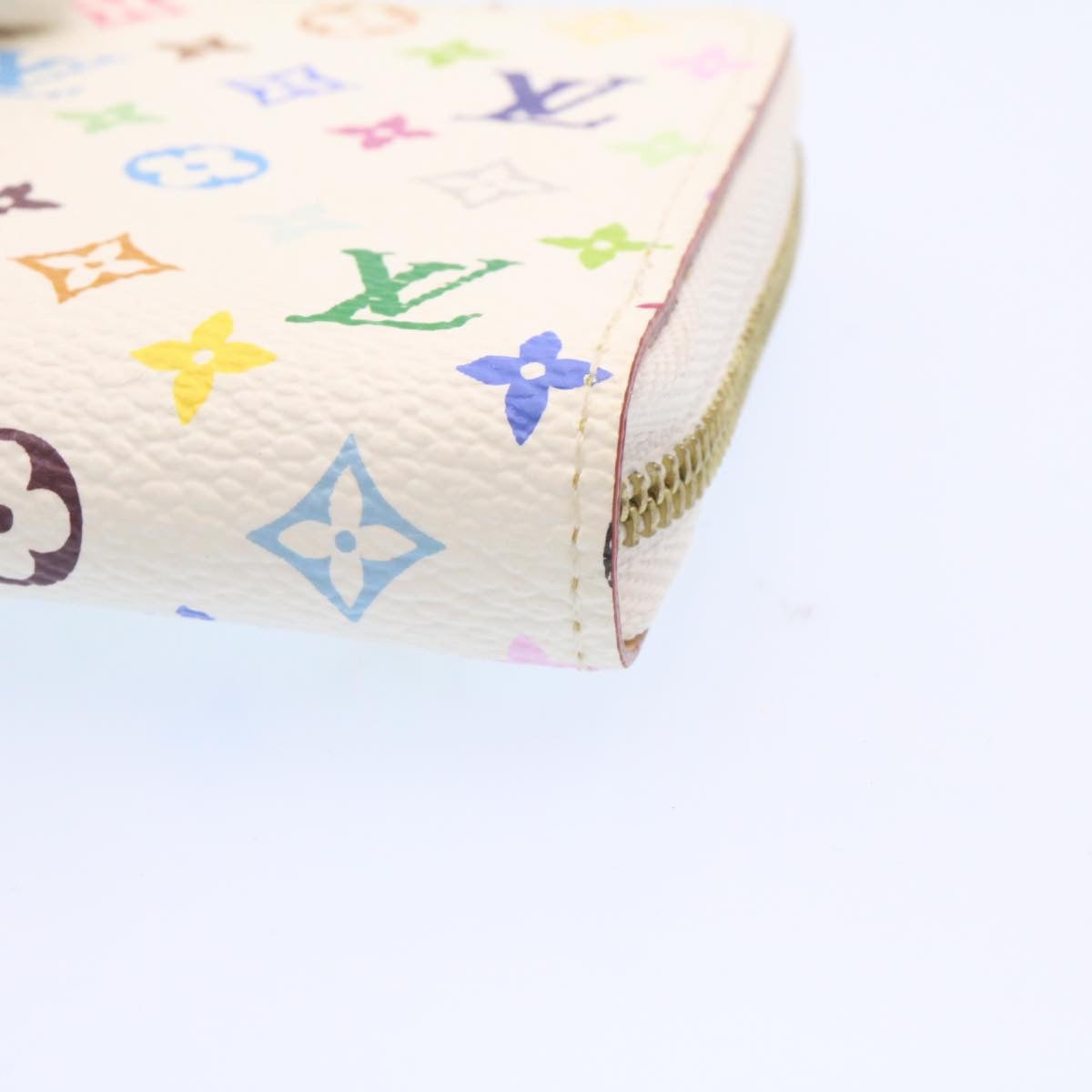 Louis Vuitton  Monogram Multicolor Zippy Coin Purse White M93741 LV Auth 25121