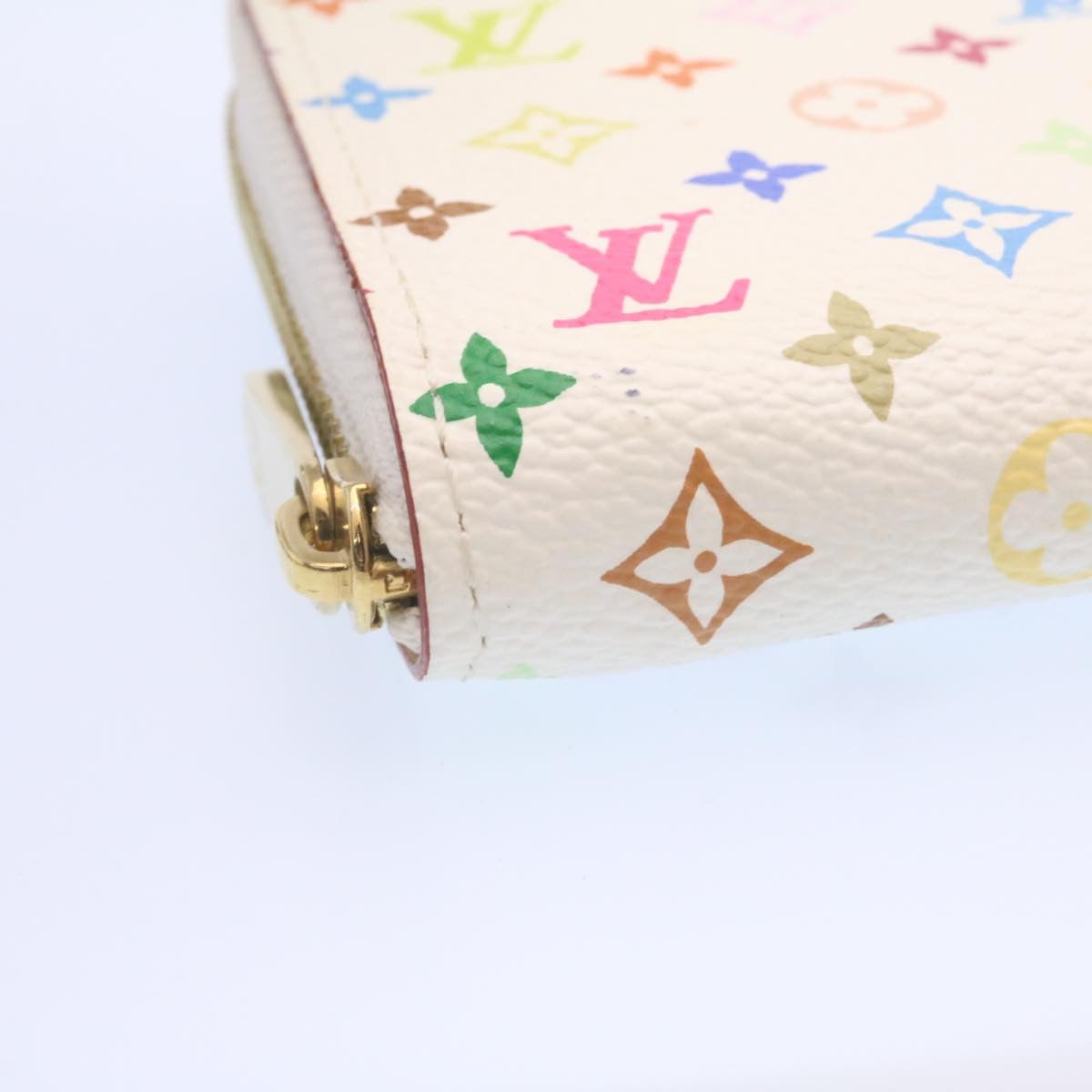 Louis Vuitton  Monogram Multicolor Zippy Coin Purse White M93741 LV Auth 25121