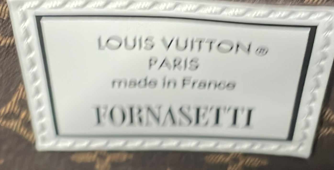 Pochette Tete Limited Edition Fornasetti Architettura Print Leather and Monogram Canvas