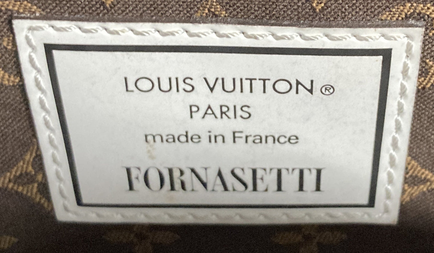 Pochette Tete Limited Edition Fornasetti Architettura Print Leather and Monogram Canvas