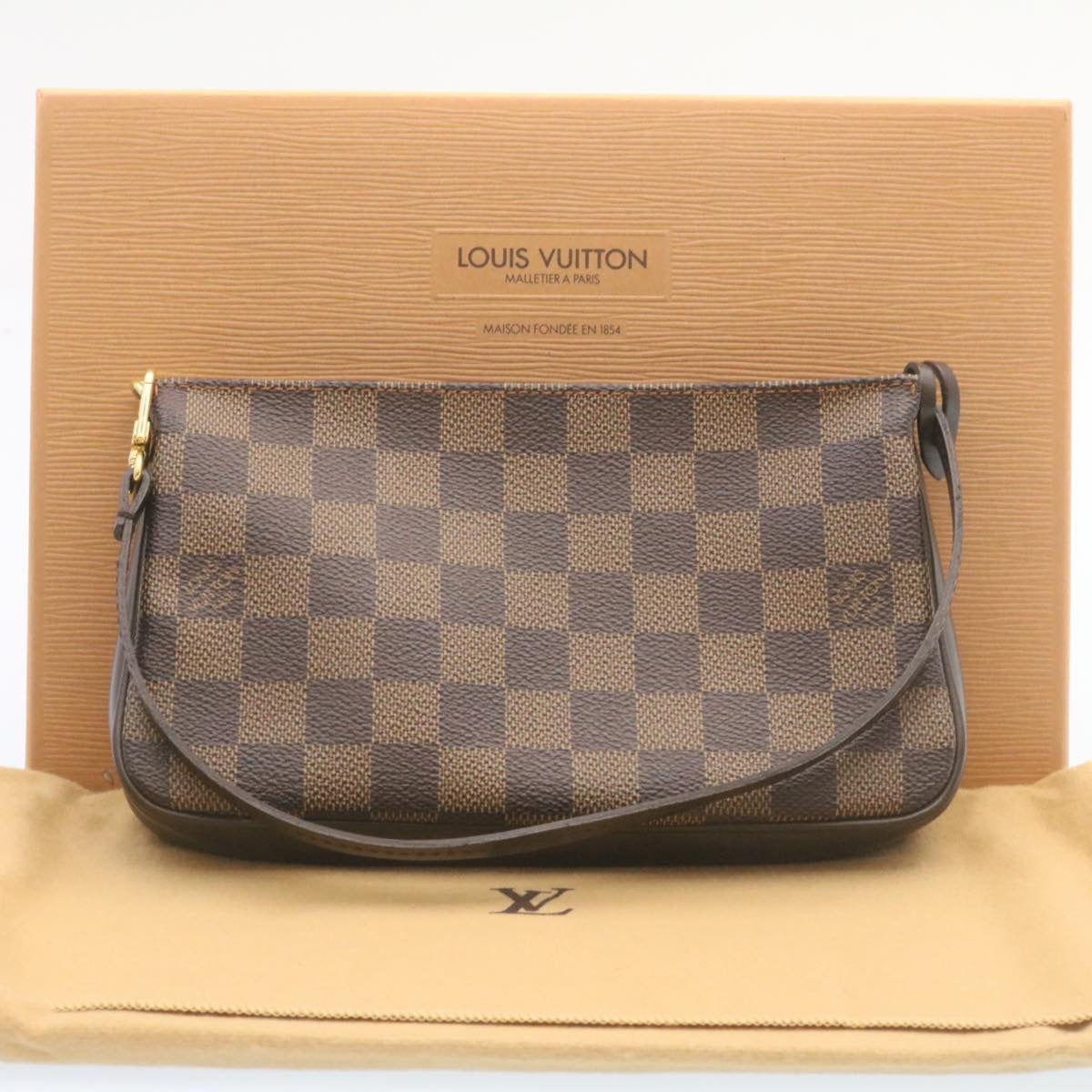 Louis Vuitton  Damier Ebene Navona Accessory Pouch N51983 LV Auth 27452A