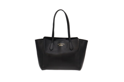 Gucci Black Leather Swing Tote