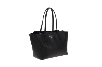 Gucci Black Leather Swing Tote