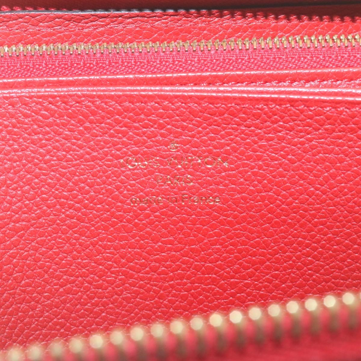 Louis Vuitton  Monogram Empreinte Zippy Wallet Red M61865 LV Auth 28803