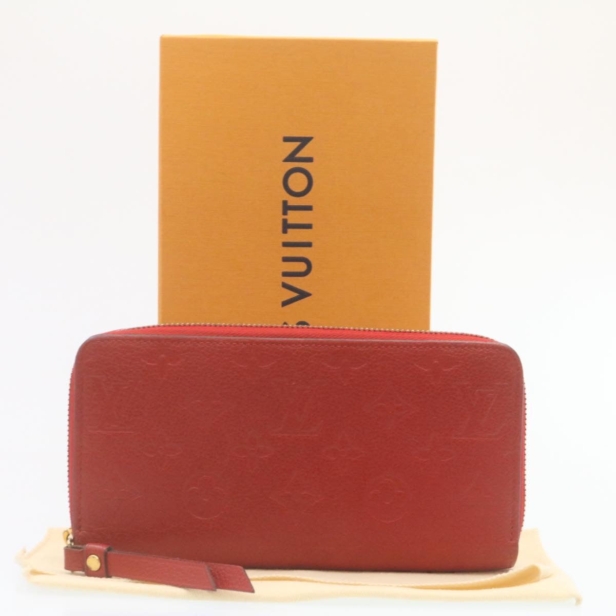 Louis Vuitton  Monogram Empreinte Zippy Wallet Red M61865 LV Auth 28803