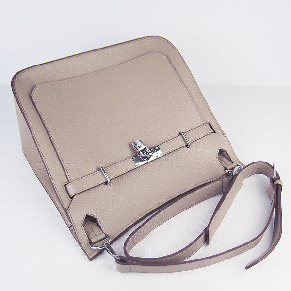 Hermes Leather Shoulder bag H6508 grey silver