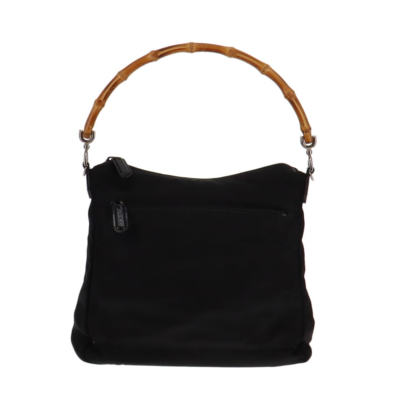 Gucci Black Canvas Bamboo Small Tote