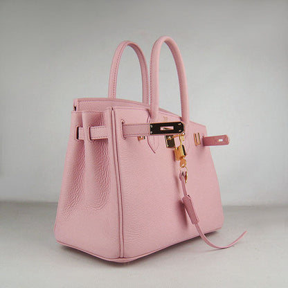 Hermes Birkin 30cm Togo Leather Handbags Pink Golden