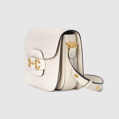 Gucci 1955 Horsebit Shoulder Bag White