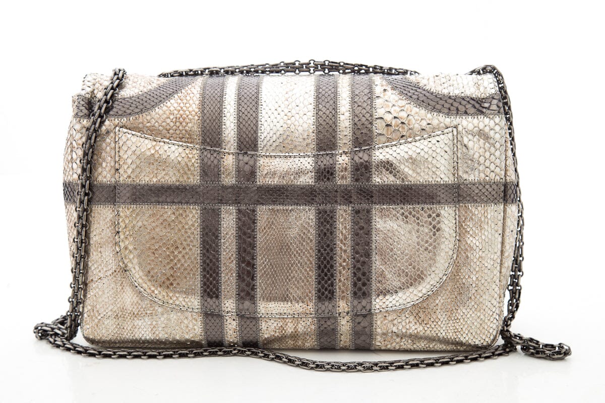 Chanel Gold & Gray Python 2012 HandBag