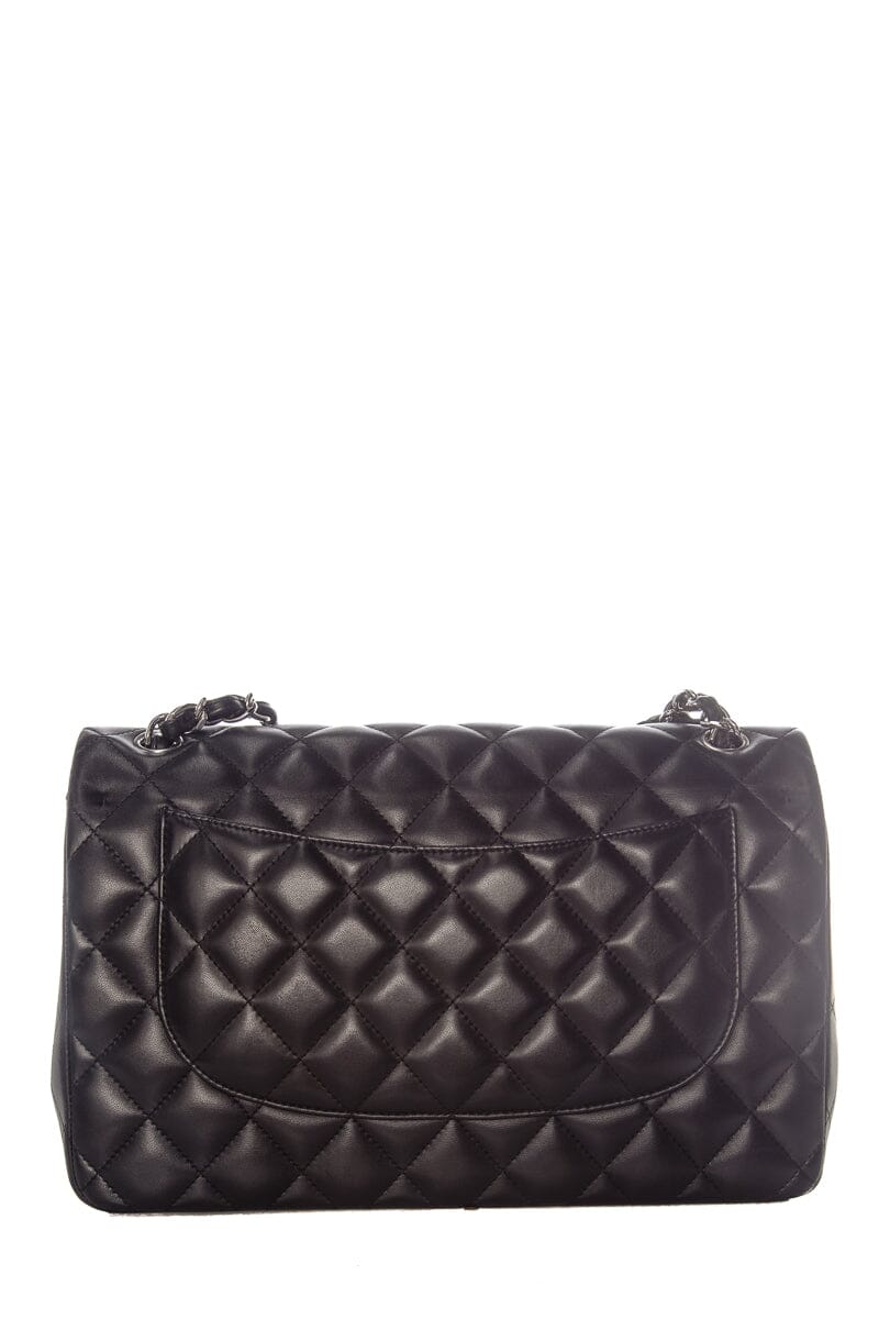 Chanel Black Jumbo Lambskin Double SHW  HandBag