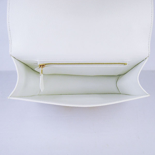 Hermes Constance Cowskin Leather Bag H017 white golden