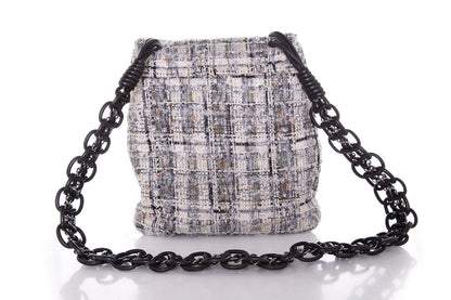 Chanel '05  Grey Tweed Shoulder Bag