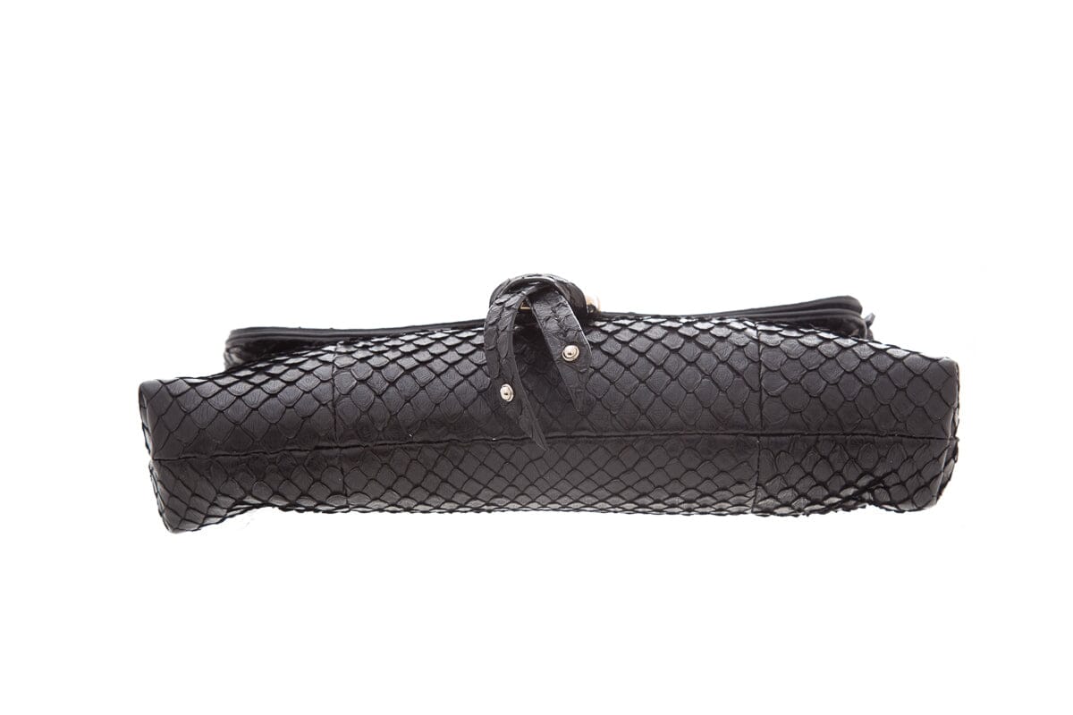 Gucci Black Python Clutch