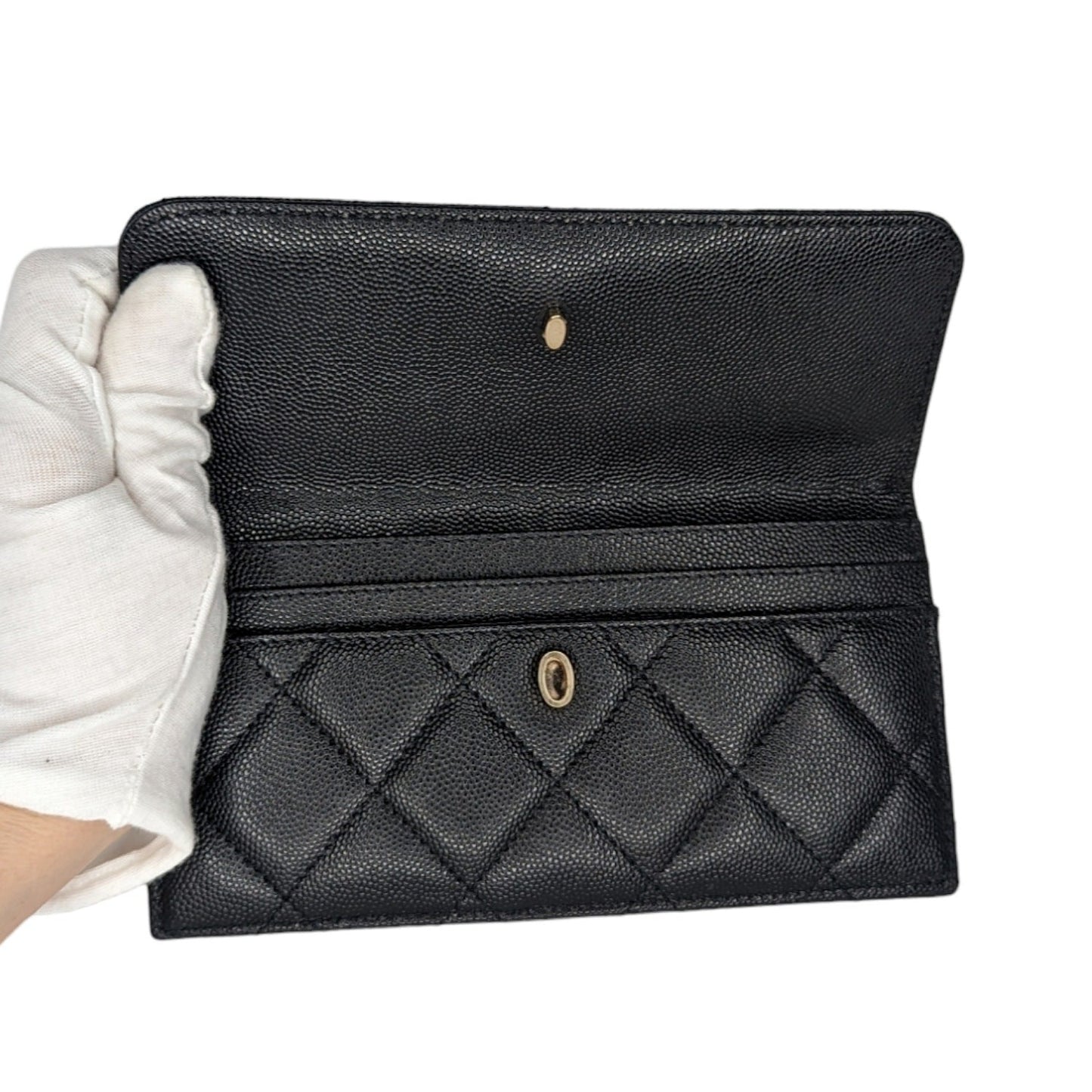 Chanel Black Caviar Quilted Small In & Out Camera Case