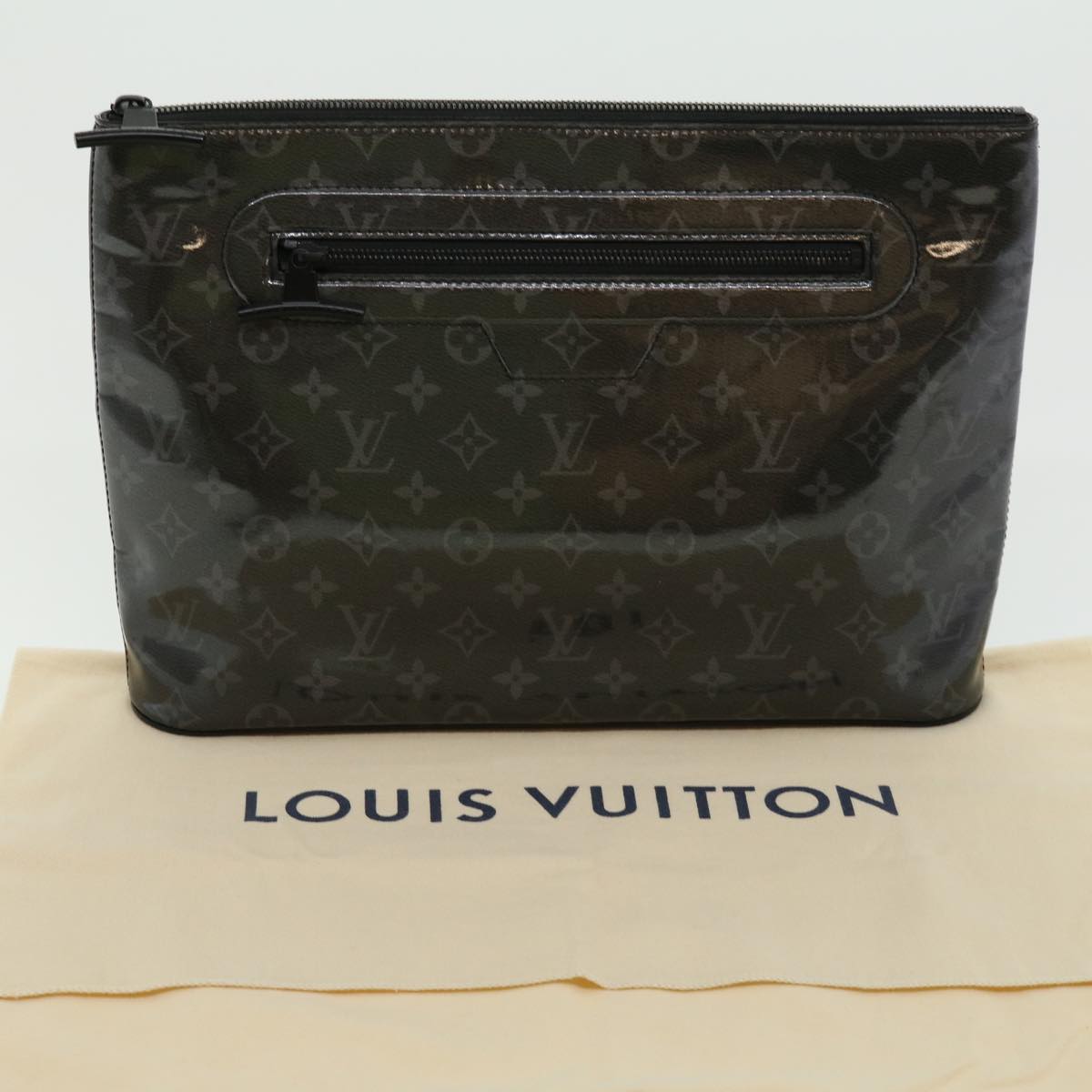 LOUIS VUITTON Eclipse Glaze Pochette Cosmos Clutch Bag M63373 LV Auth 30484A