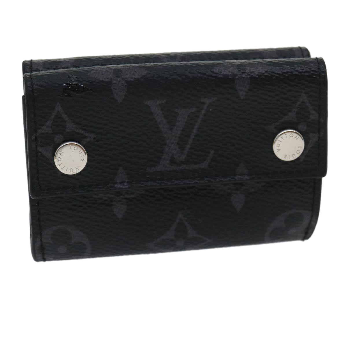 Louis Vuitton  Monogram Eclipse Discovery compact wallet Wallet M67630 Auth 30813