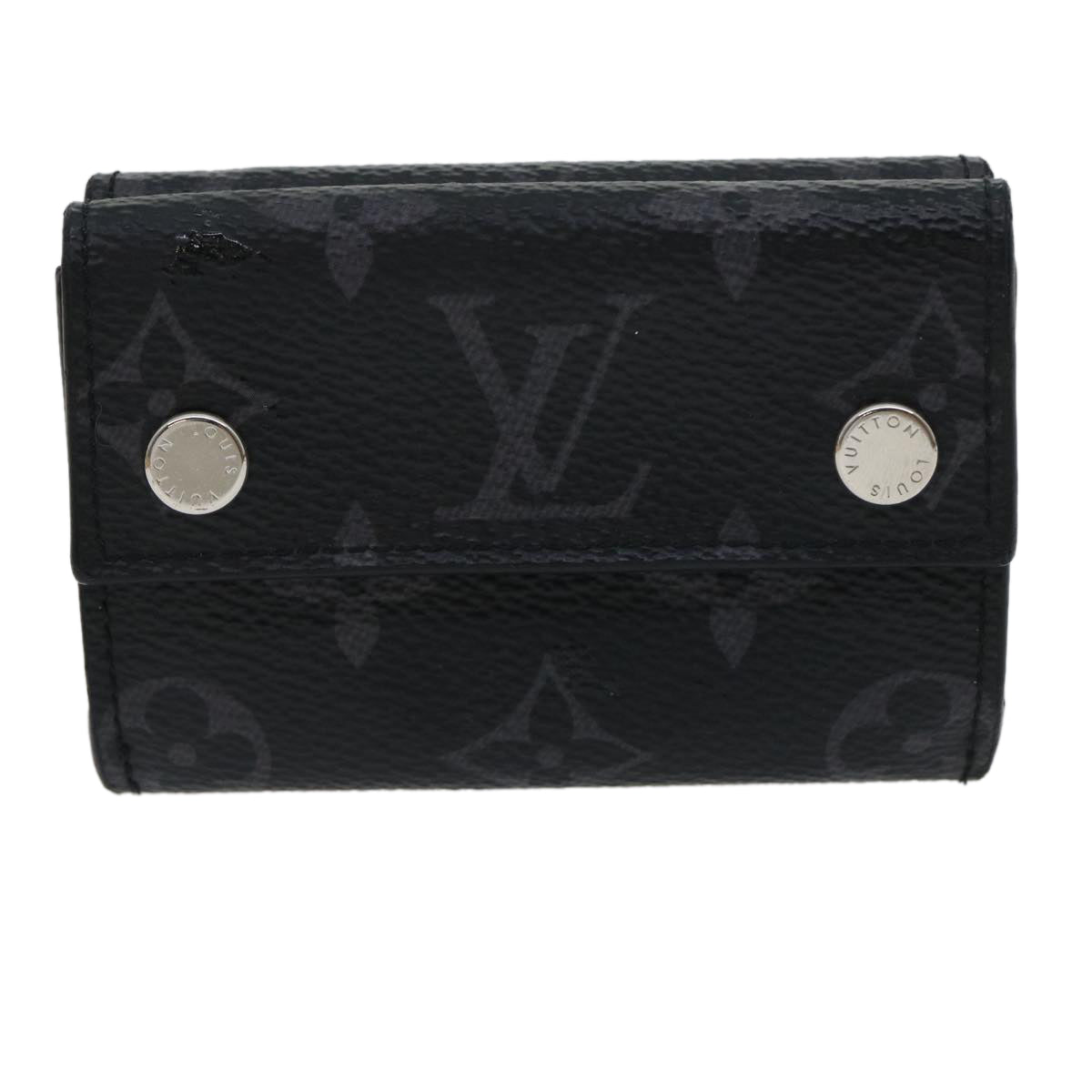 Louis Vuitton  Monogram Eclipse Discovery compact wallet Wallet M67630 Auth 30813