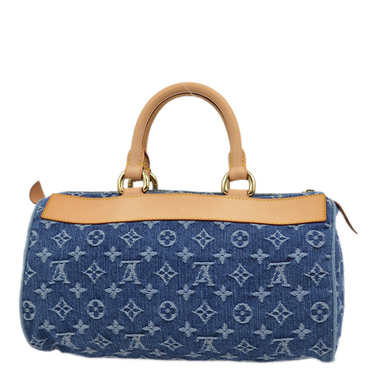 Louis Vuitton 2005 Blue Monogram Denim Neo Speedy Handbag M95019