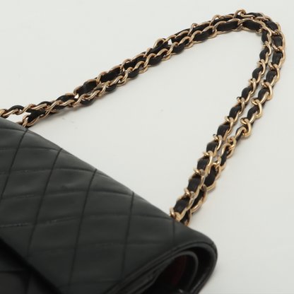 Chanel Black Leather Double flap shoulder Bag