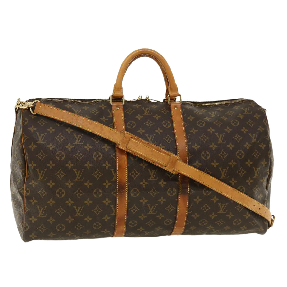 Louis Vuitton  Monogram Keepall Bandouliere 55 Boston Bag M41414 LV Auth 32935