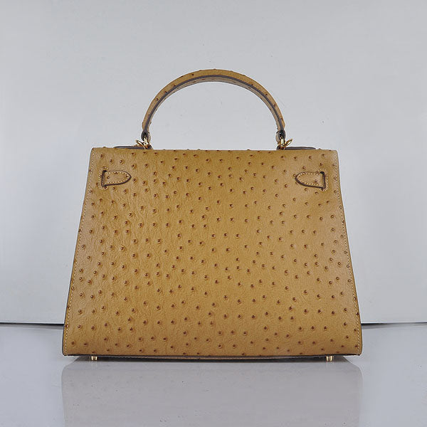 Hermes Kelly 32cm Ostrich Vein 6108 Apricot Golden