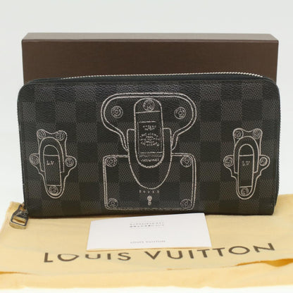 Louis Vuitton  Damier Graphite Zippy Organizer Wallet Trunk N63182 LV Auth 34100