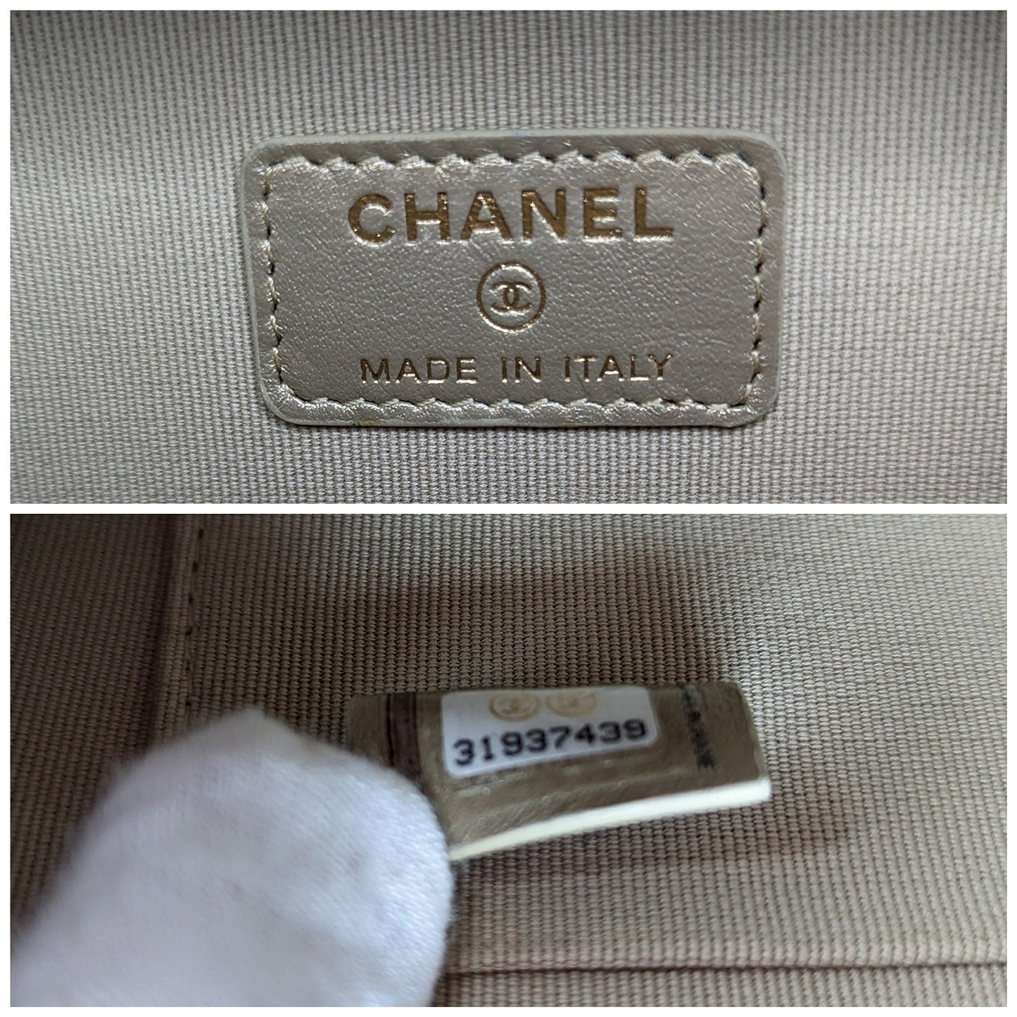 Chanel Metallic Lambskin Quilted Top Handle Vanity Case Gold