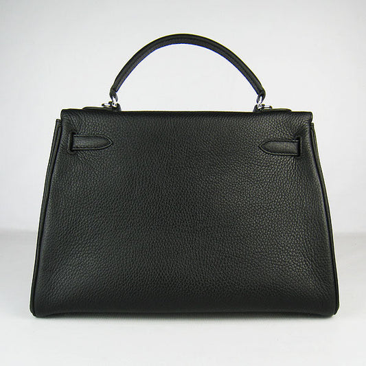 Hermes Kelly 32cm Togo Leather HandBag 6108 Black Silver