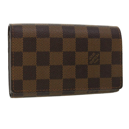 Louis Vuitton  Damier Ebene Portefeuille Tresor Bifold Wallet N61736 Auth 35558