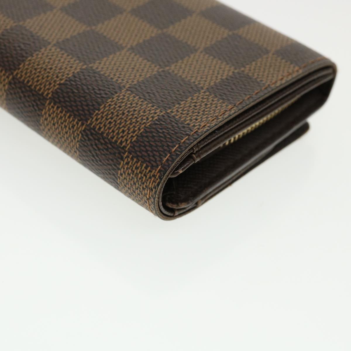 Louis Vuitton  Damier Ebene Portefeuille Tresor Bifold Wallet N61736 Auth 35558