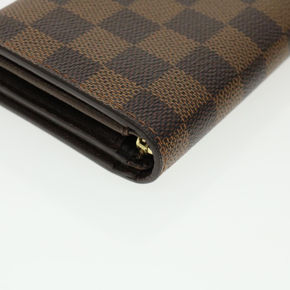 Louis Vuitton  Damier Ebene Portefeuille Tresor Bifold Wallet N61736 Auth 35558