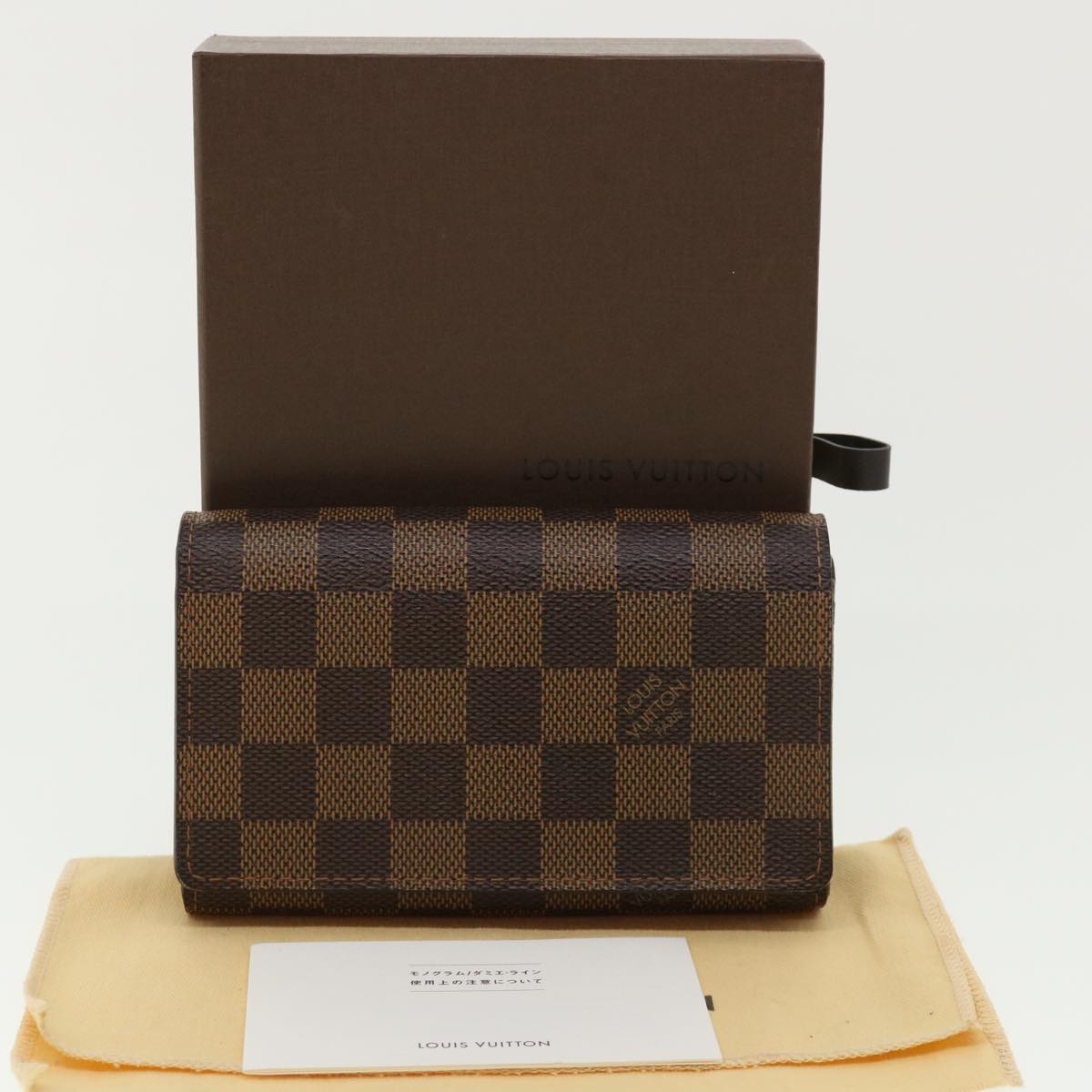 Louis Vuitton  Damier Ebene Portefeuille Tresor Bifold Wallet N61736 Auth 35558