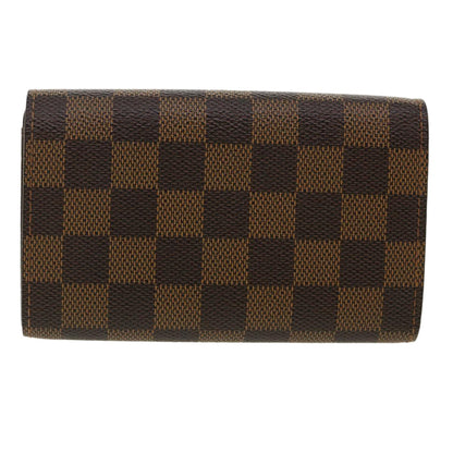 Louis Vuitton  Damier Ebene Portefeuille Tresor Bifold Wallet N61736 Auth 35558