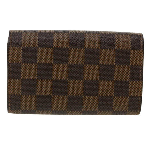 Louis Vuitton  Damier Ebene Portefeuille Tresor Bifold Wallet N61736 Auth 35558