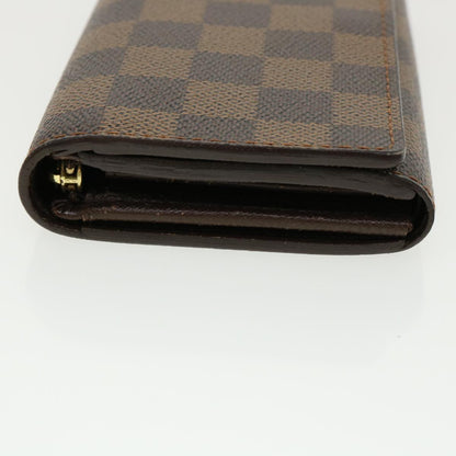 Louis Vuitton  Damier Ebene Portefeuille Tresor Bifold Wallet N61736 Auth 35558